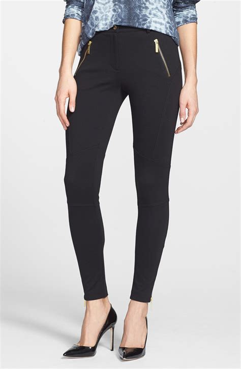 michael kors black dress pants gold zipper pockets|Michael Kors denim pants.